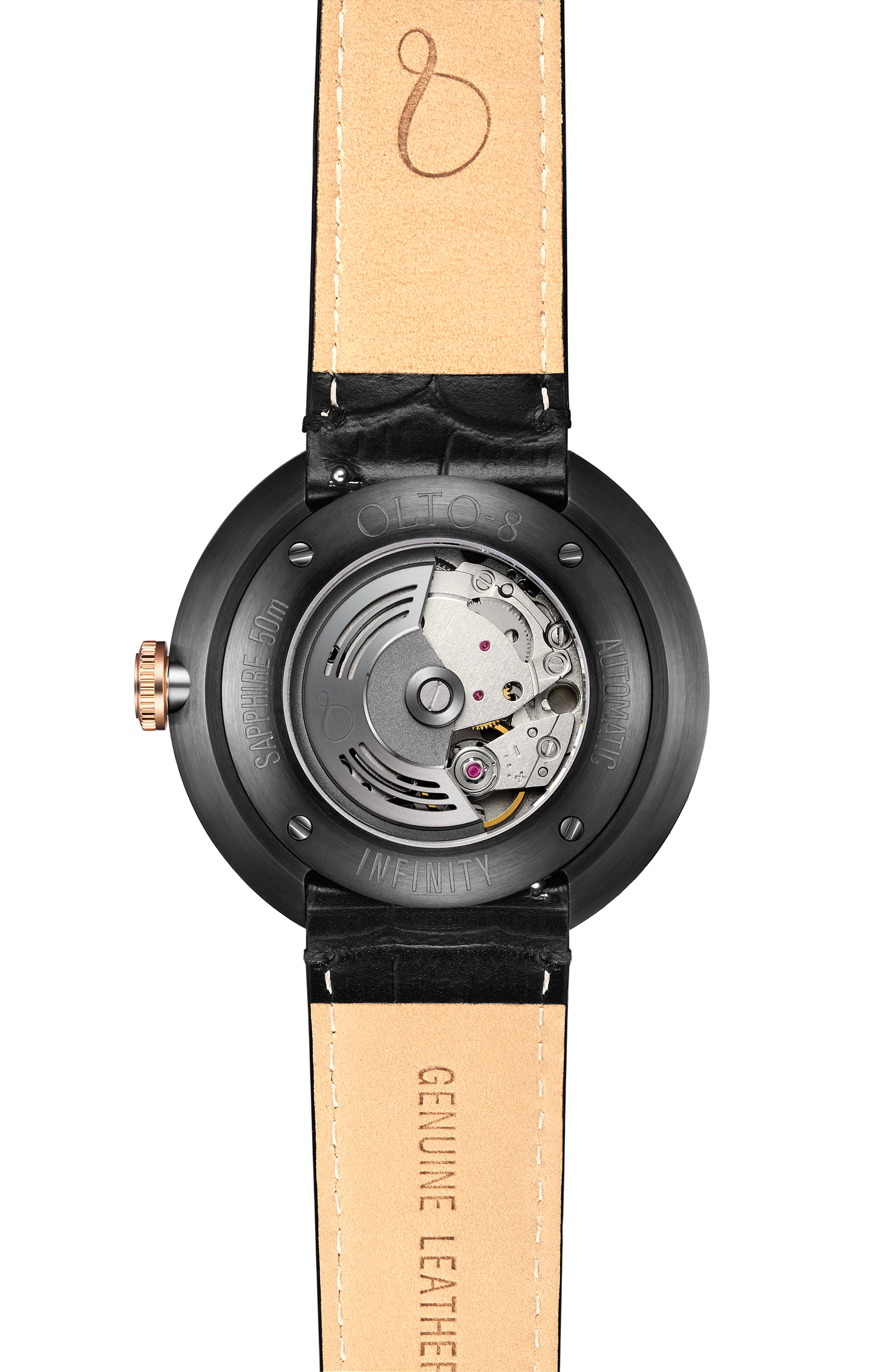 ساعة OLTO-8 INFINITY-I RPM أوتوماتيكية باللونين الذهبي والأسود