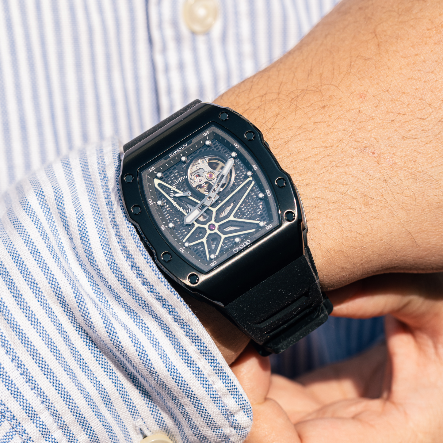 OLTO-8 REEF Skeleton Automatic Watch Black