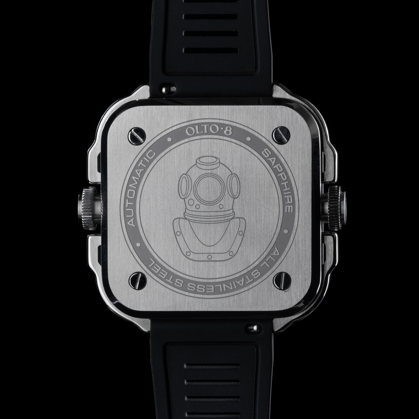 ساعة غوص أوتوماتيكية OLTO-8 Coral Steward باللون الأسود الداكن