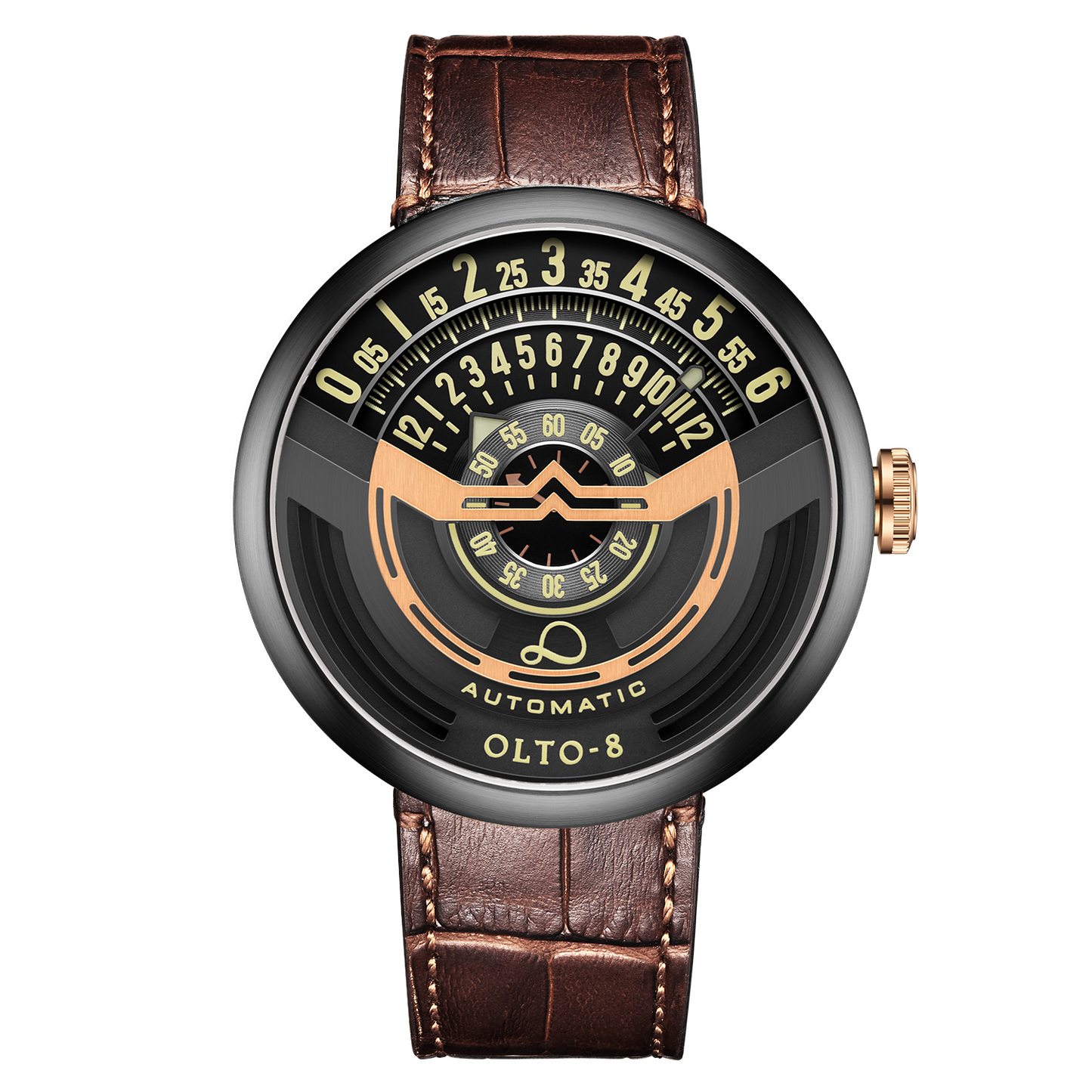 ساعة OLTO-8 INFINITY-I RPM أوتوماتيكية باللونين الذهبي والأسود