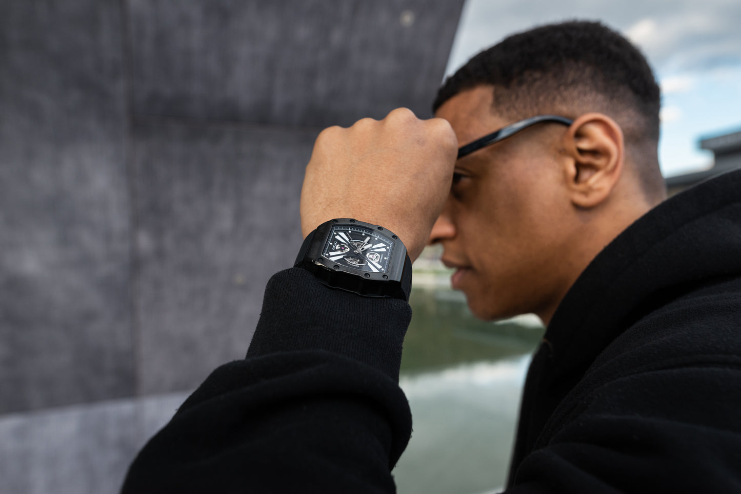 OLTO-8 EXPLORE-X Skeleton Automatic Watch Black