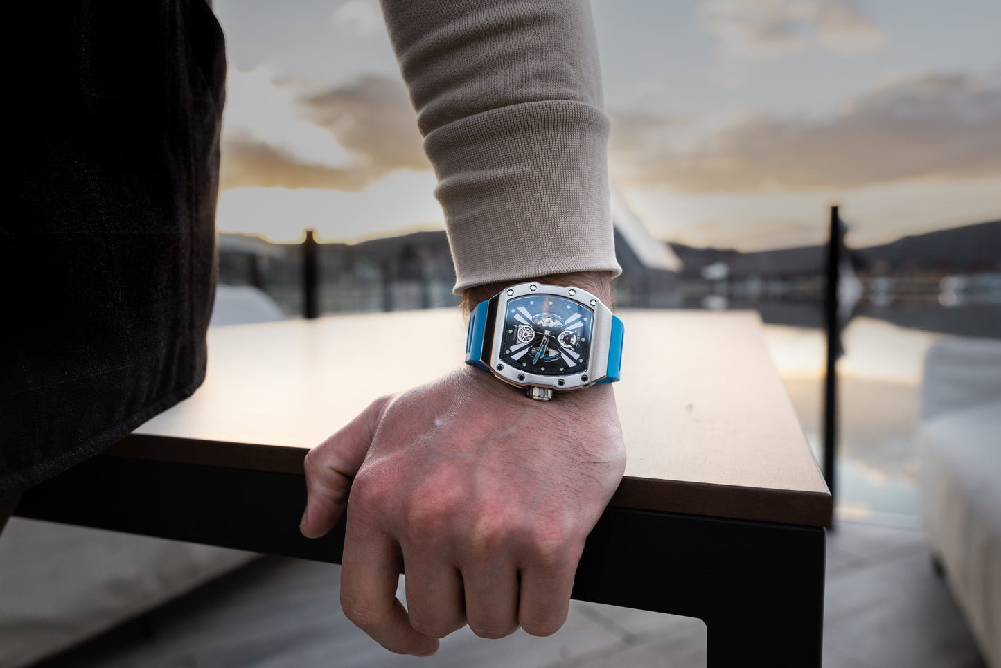 OLTO-8 EXPLORE-X Skeleton Automatic Watch Blue