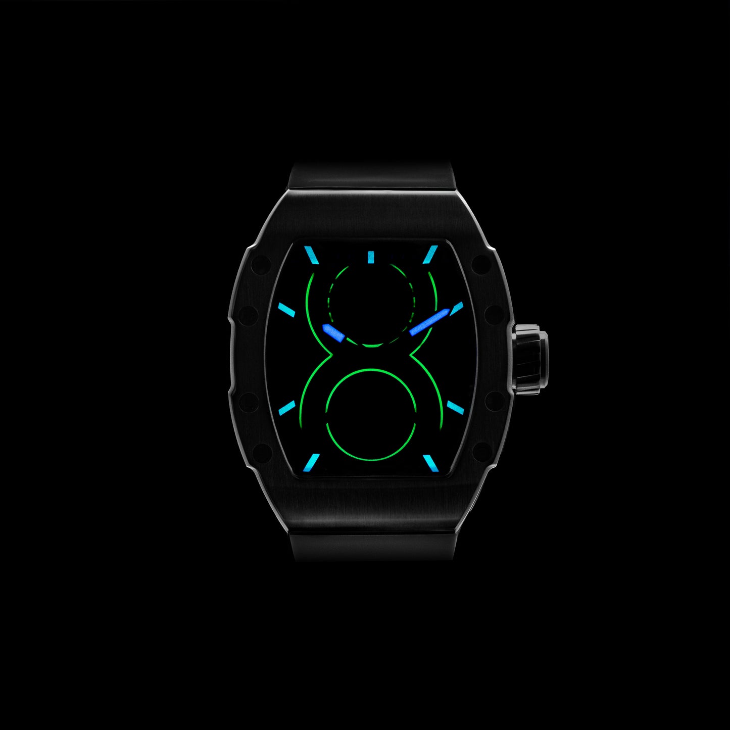 OLTO-8 SHOT Skeleton Automatic Watch Black