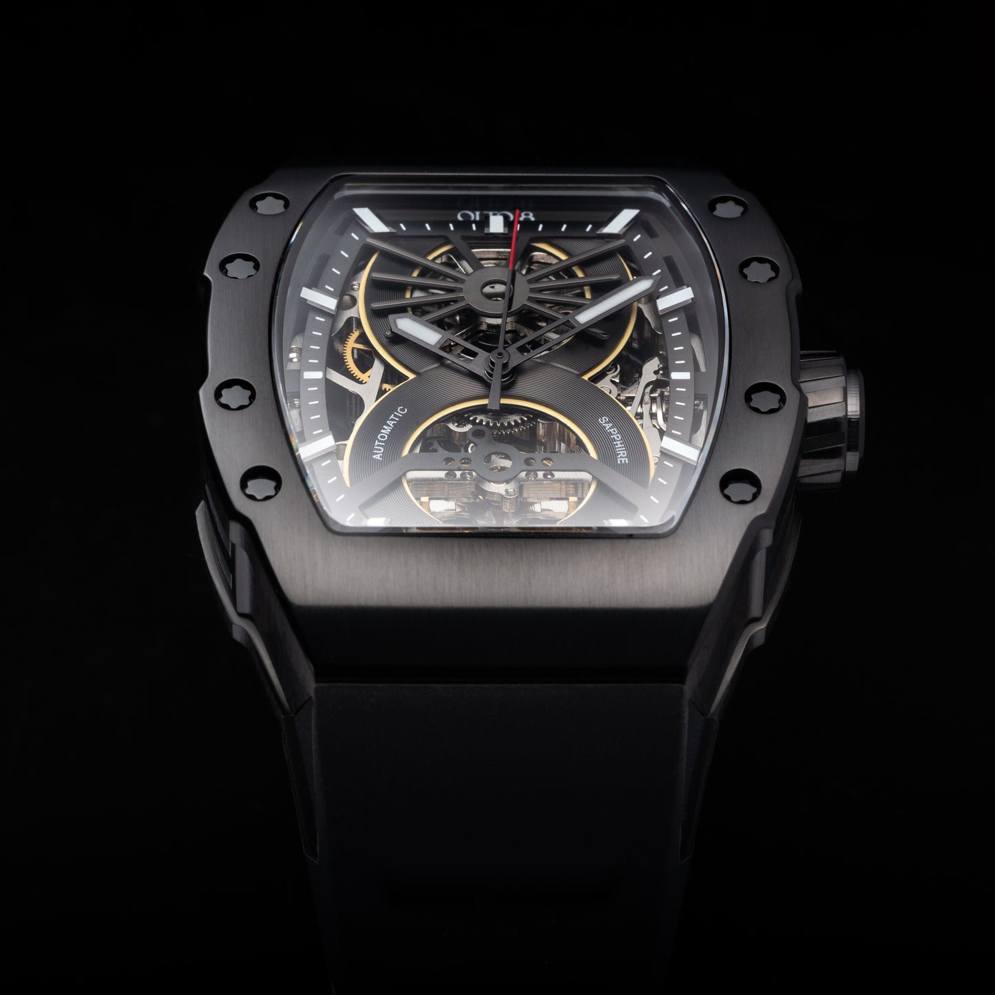 OLTO-8 SHOT Skeleton Automatic Watch Black