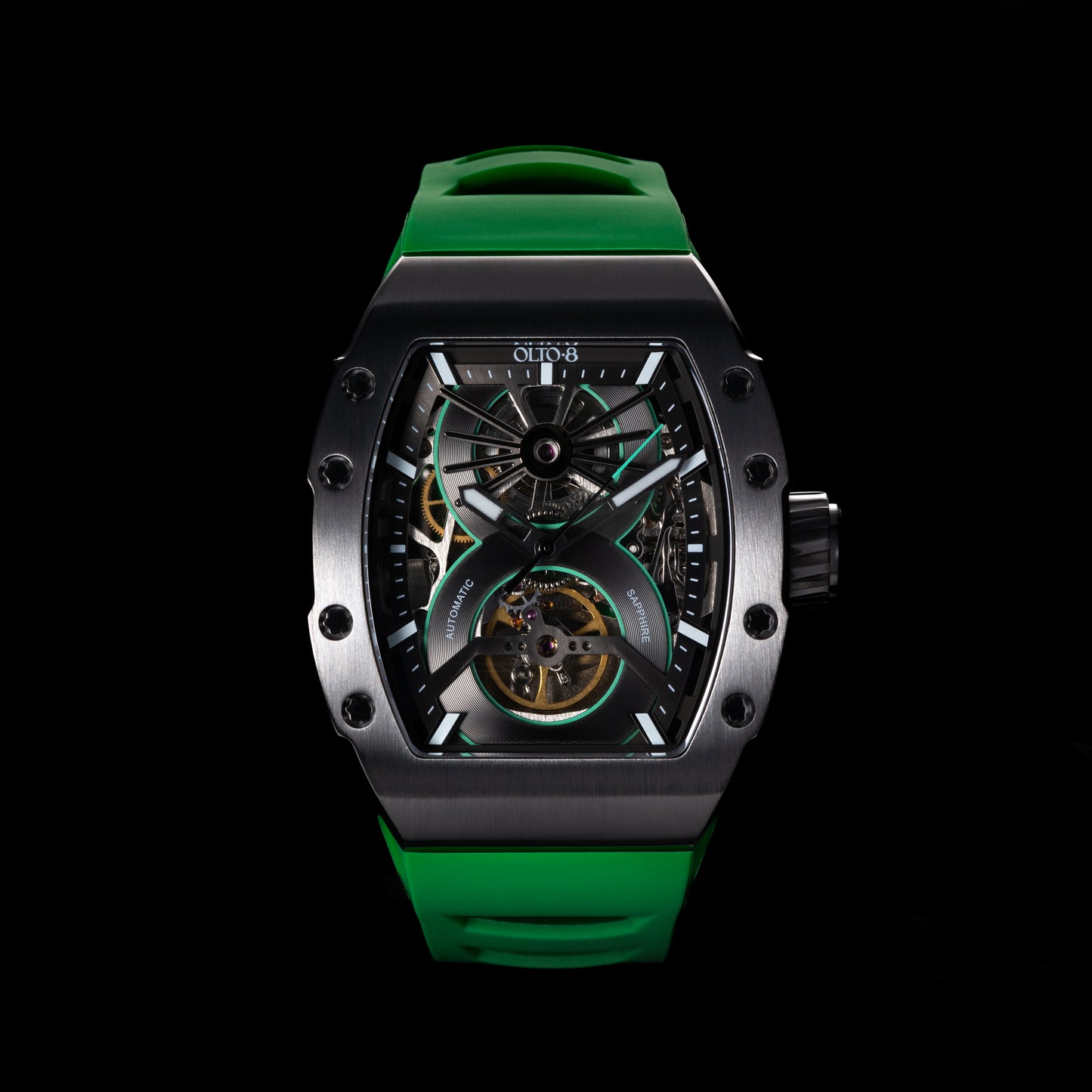 OLTO-8 SHOT Skeleton Automatic Watch Green