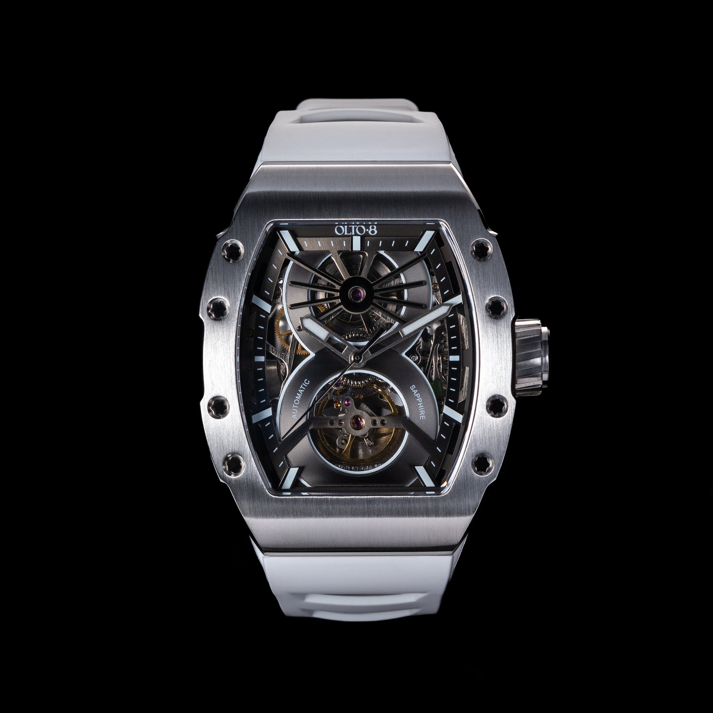 OLTO-8 SHOT Skeleton Automatic Watch White