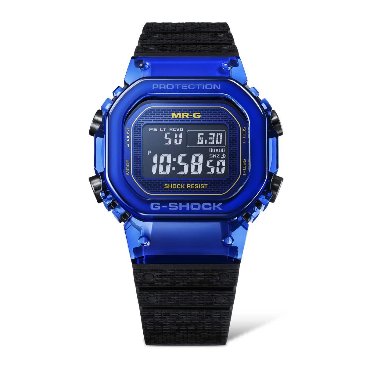 Casio G-Shock MR-G MRGD5000 in blue sapphire, front view