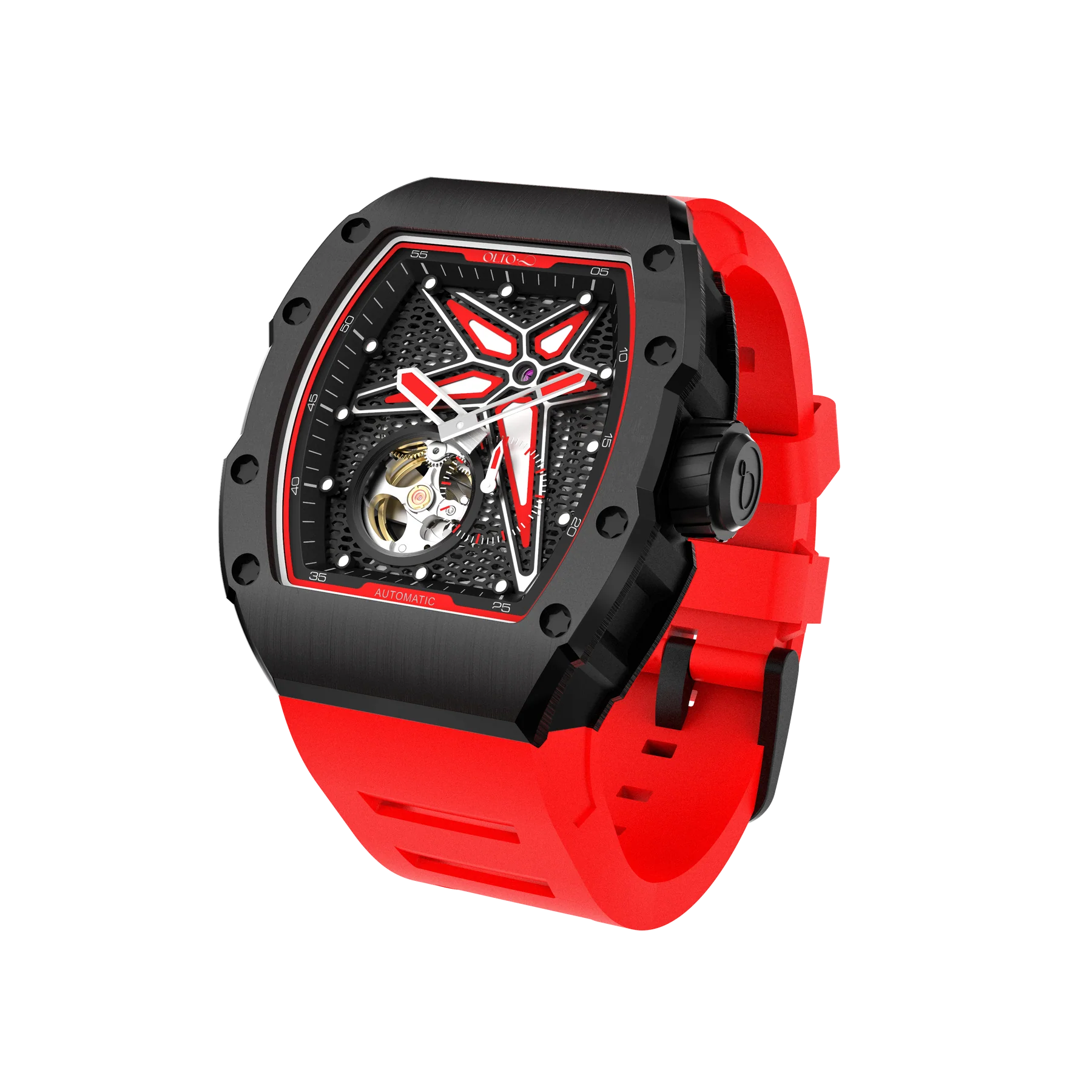 OLTO-8 REEF Skeleton Automatic Watch Red