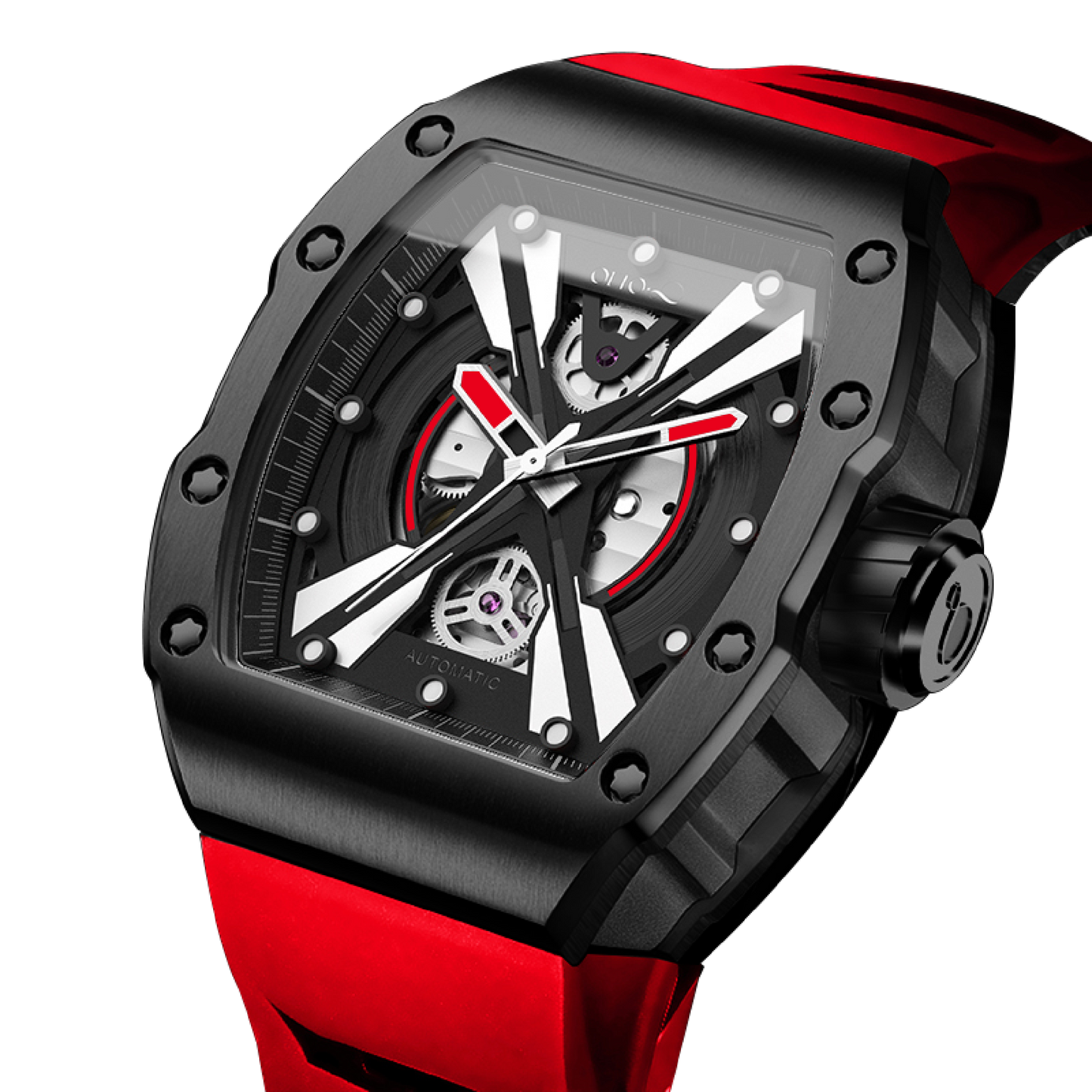 OLTO-8 EXPLORE-X Skeleton Automatic Watch Red