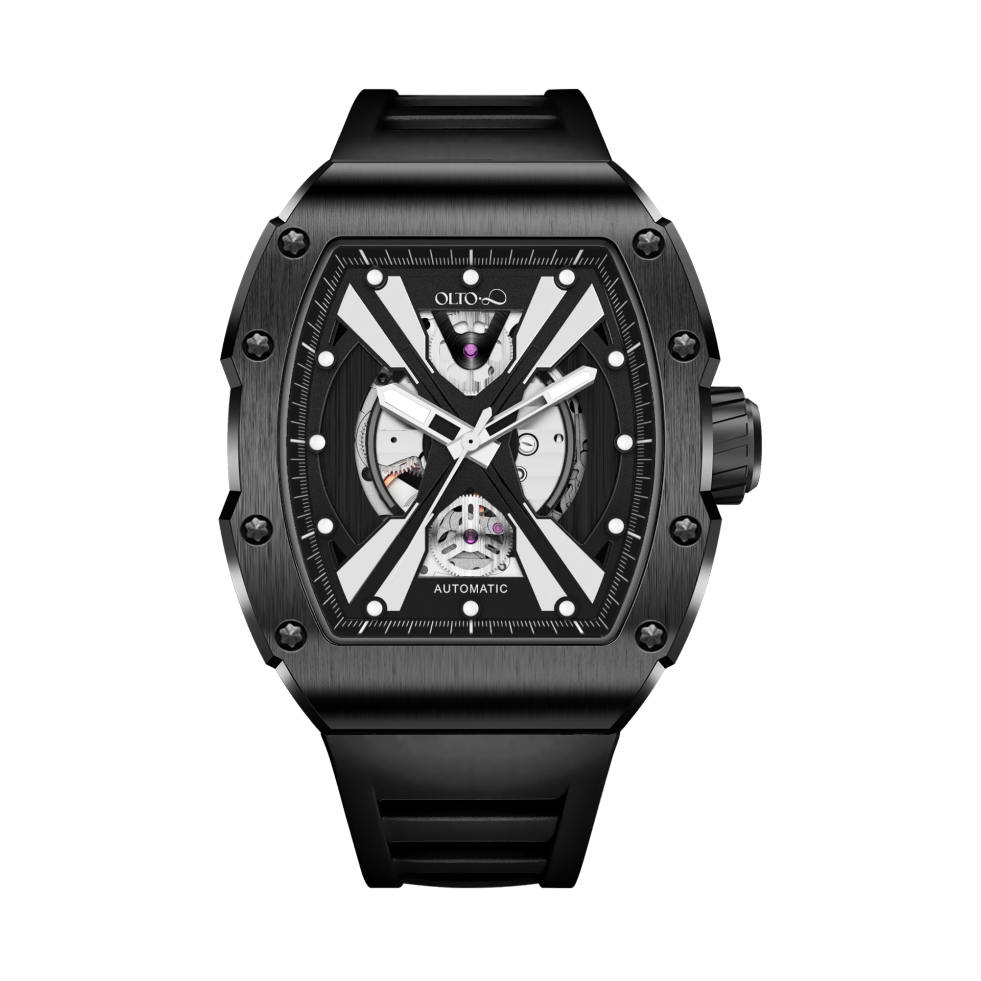 OLTO-8 EXPLORE-X Skeleton Automatic Watch Black