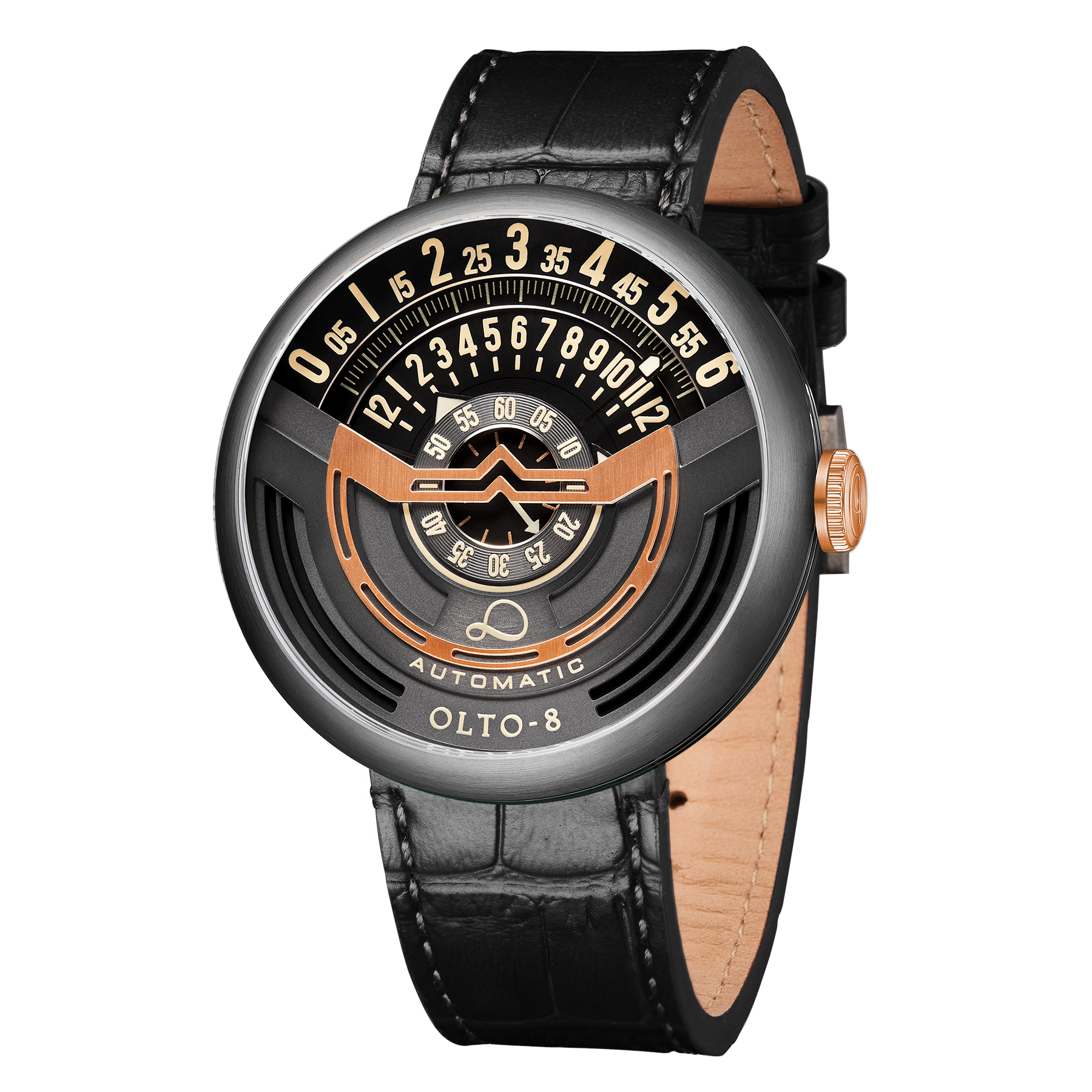 OLTO-8 INFINITY-I RPM-Style Automatic Watch Gold-Black