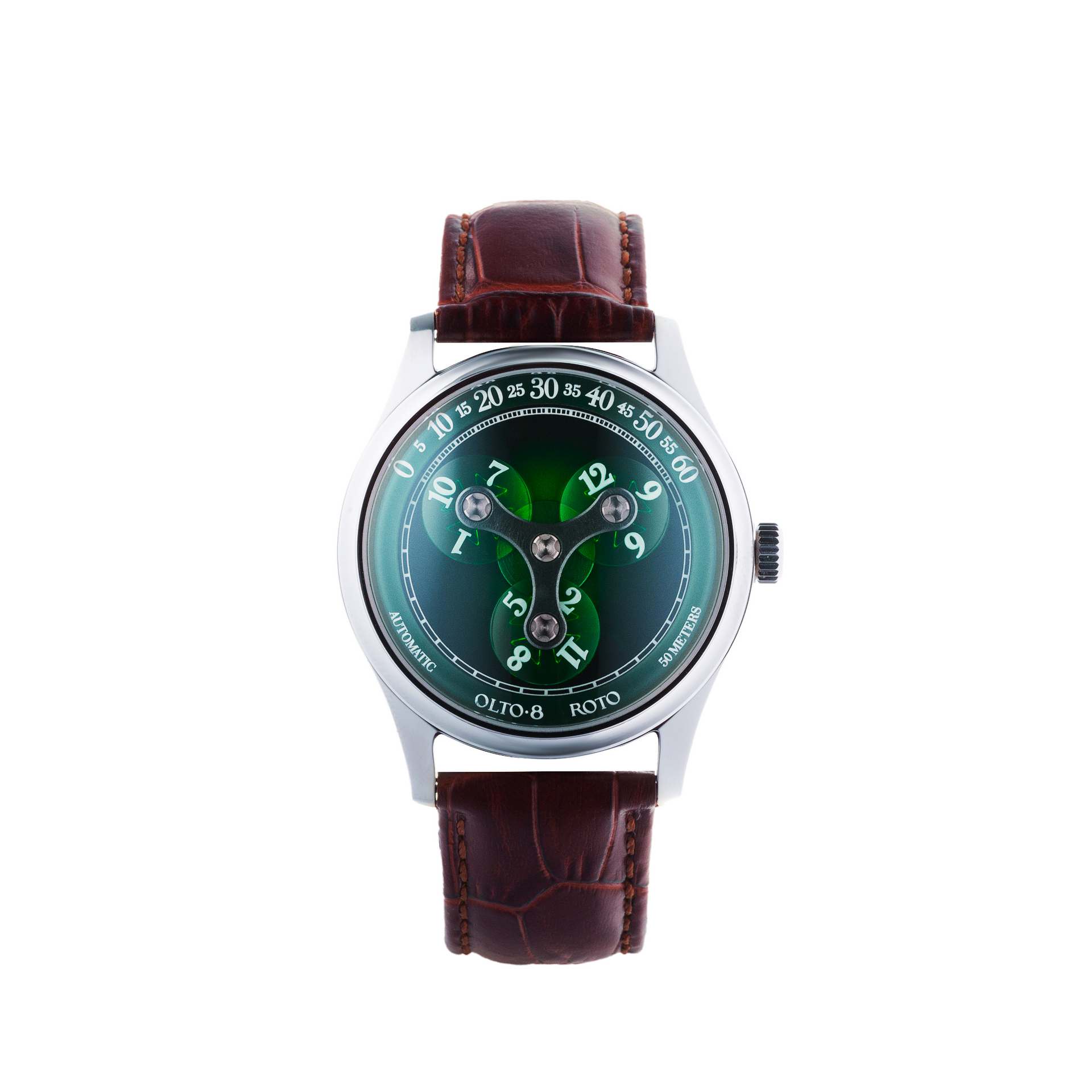 OLTO-8 ROTO Wandering Hour Automatic Watch Jade Green