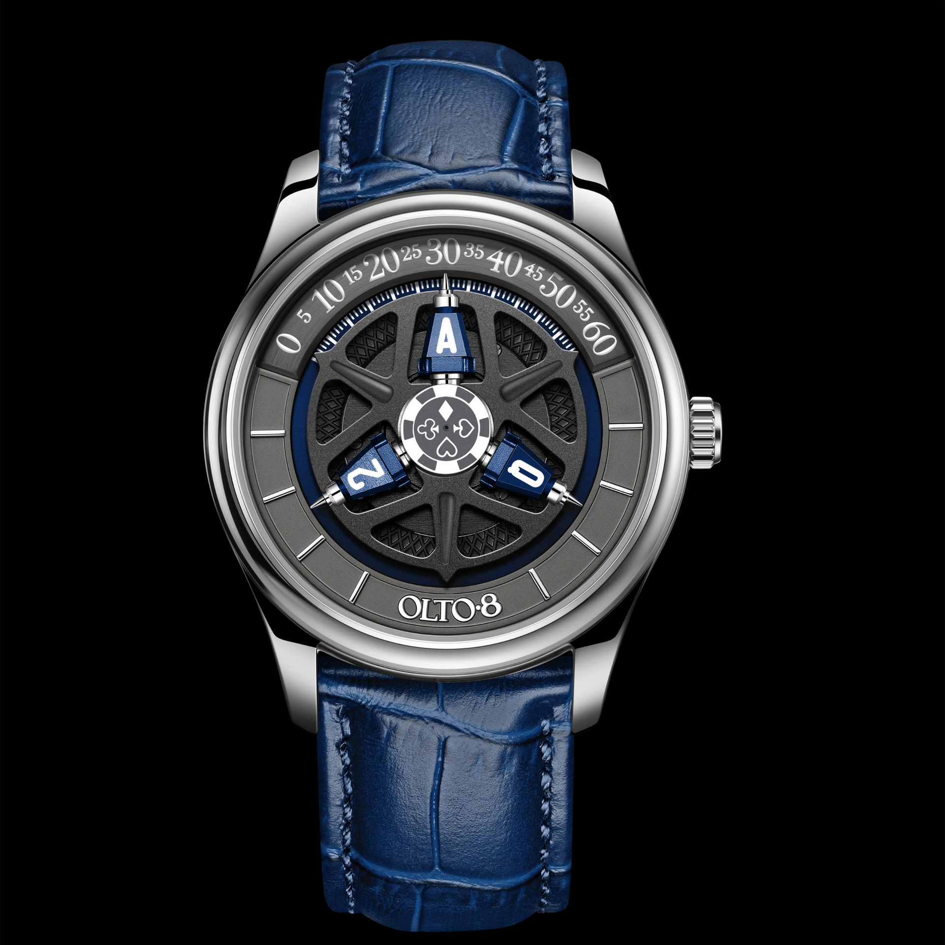 OLTO-8 KING 3D Satellite Hour Wheel Automatic Ocean Blue