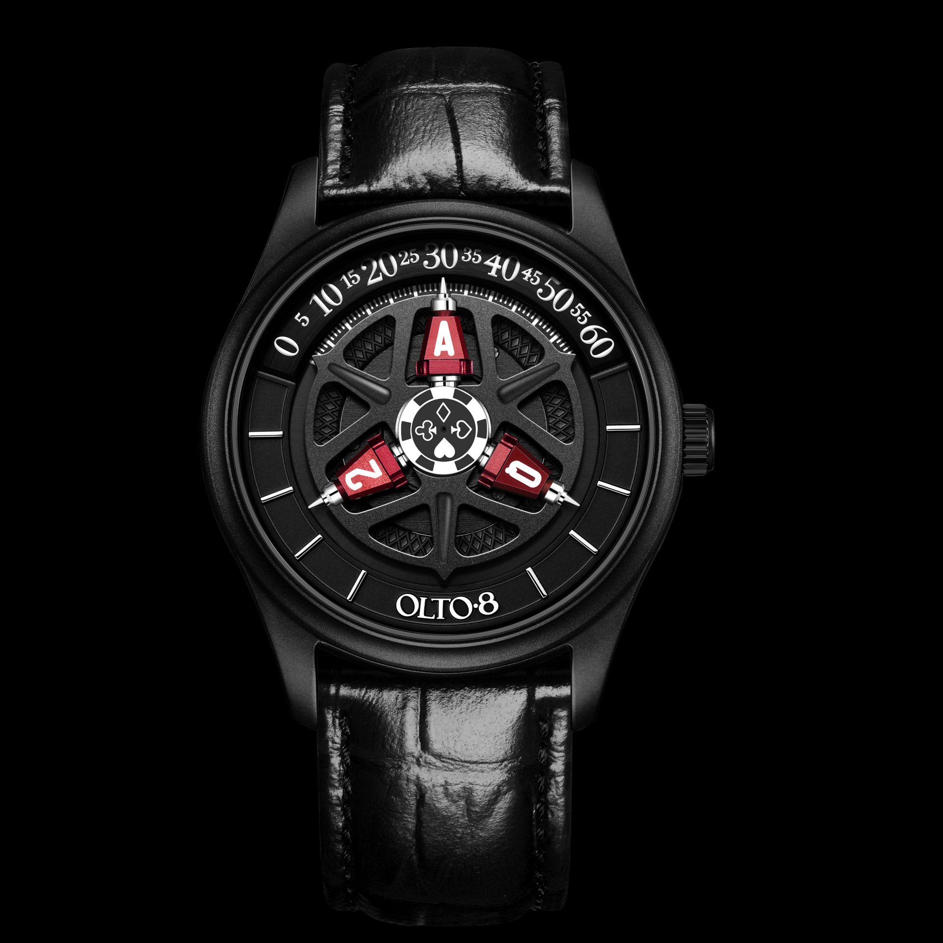 OLTO-8 KING 3D Satellite Hour Wheel Automatic Dice Red