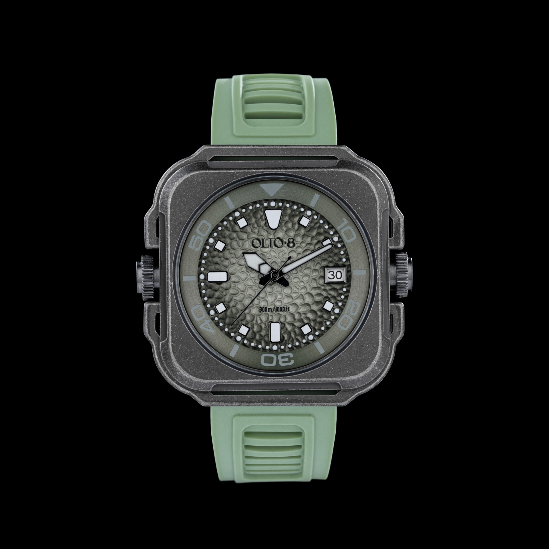 OLTO-8 Coral Steward Diving Automatic Watch Retro Green