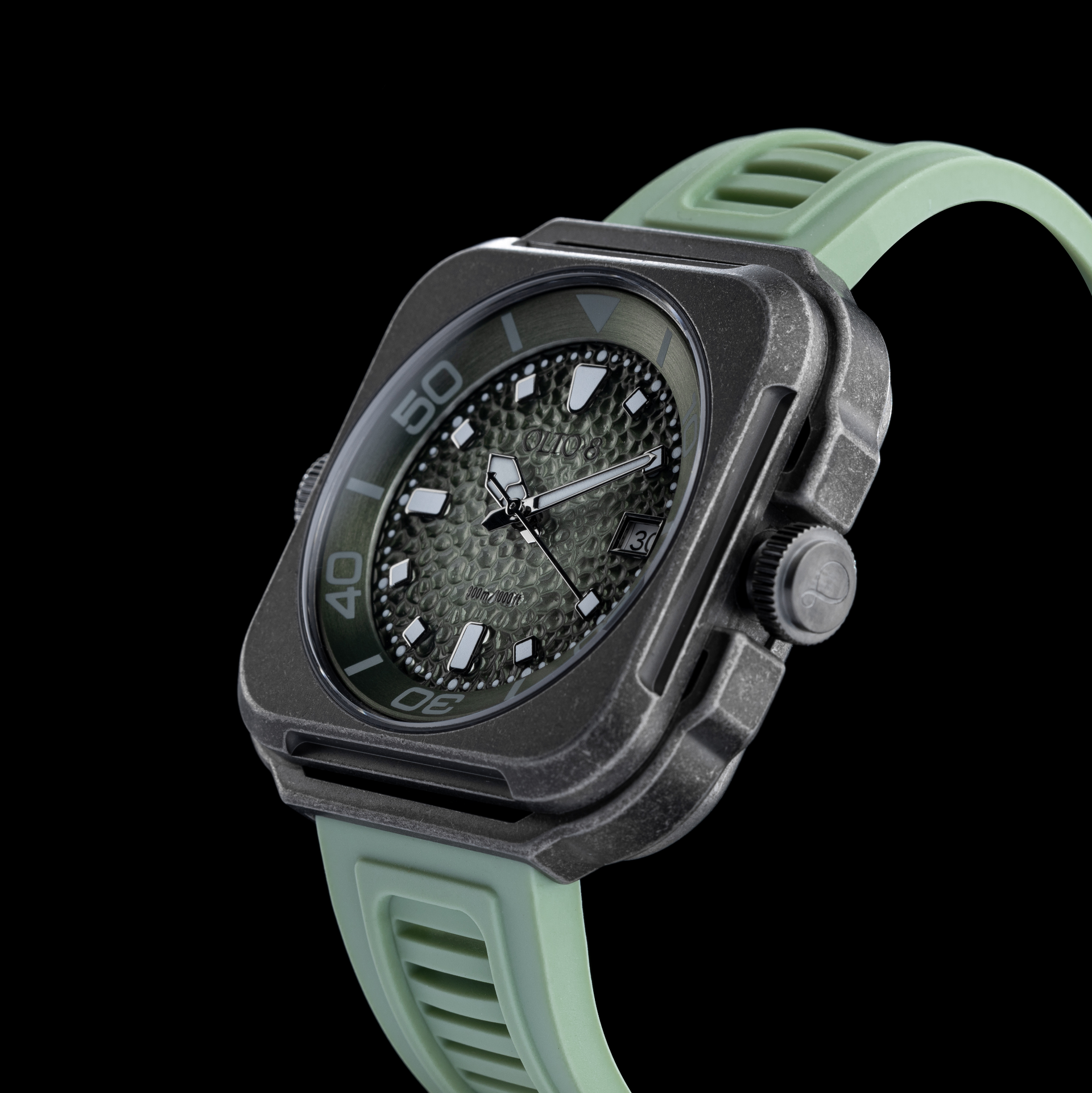 OLTO-8 Coral Steward Diving Automatic Watch Retro Green