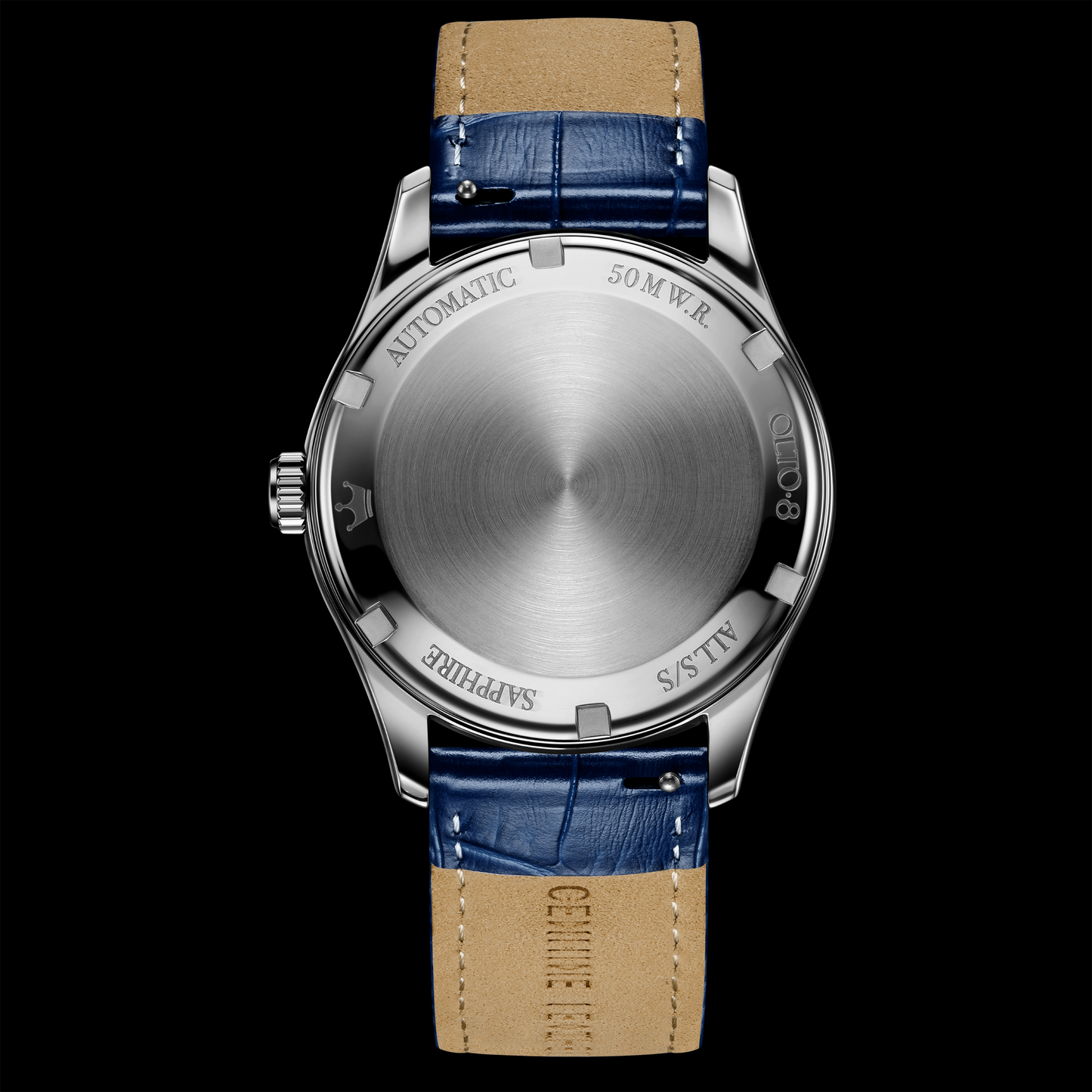 ساعة OLTO-8 KING 3D Satellite Hour Wheel أوتوماتيكية باللون الأزرق المحيطي