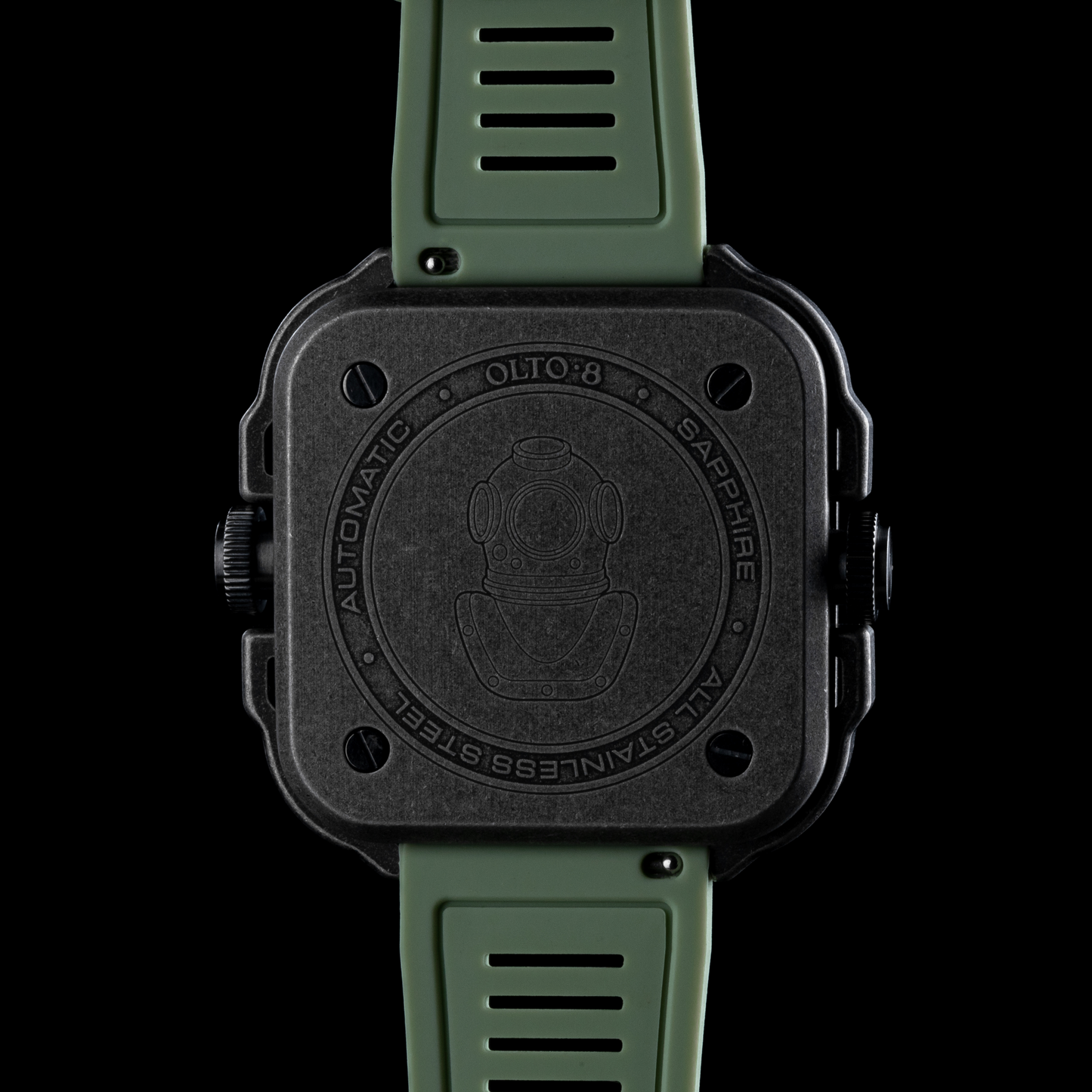 ساعة OLTO-8 Coral Steward للغوص أوتوماتيكية باللون الأخضر القديم