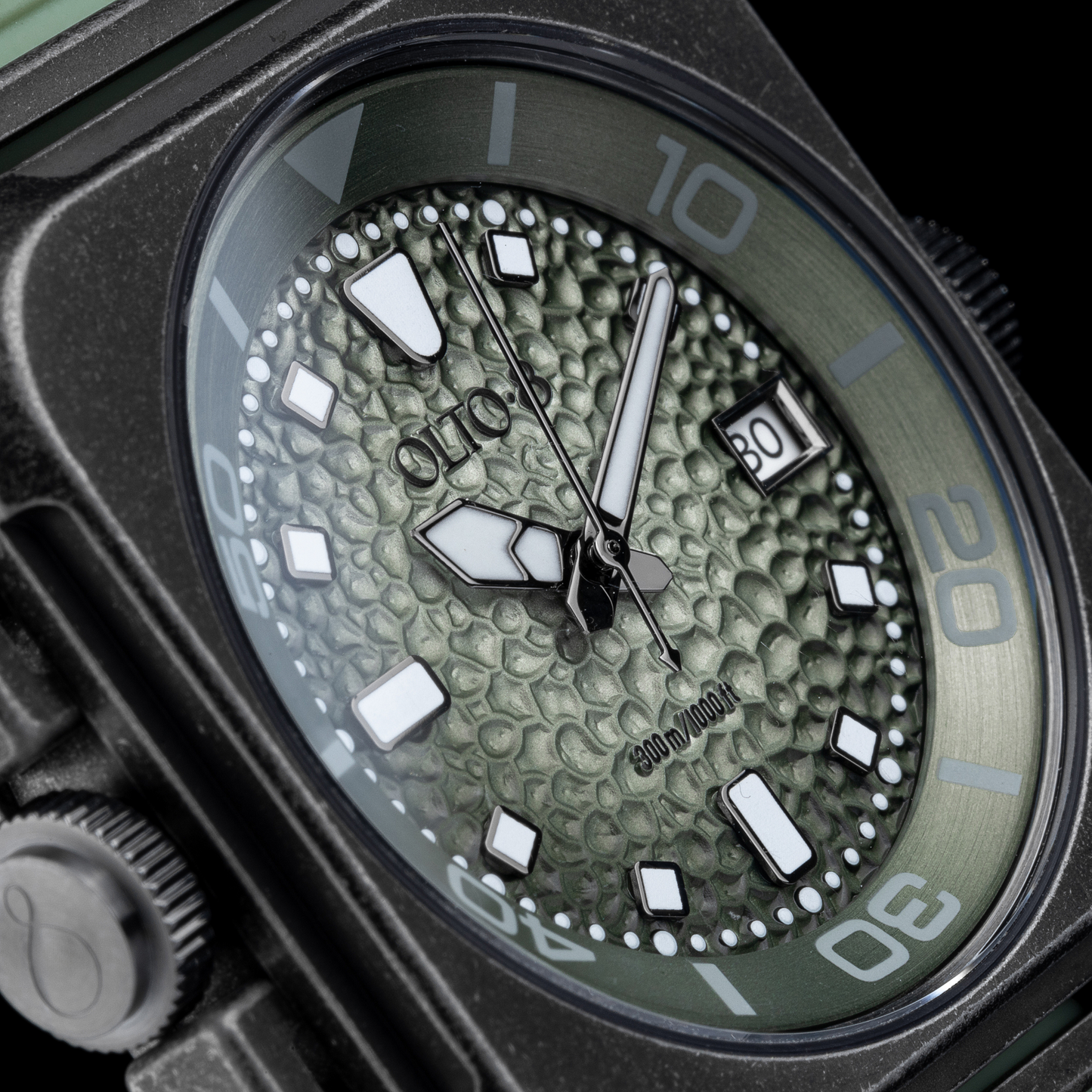 ساعة OLTO-8 Coral Steward للغوص أوتوماتيكية باللون الأخضر القديم