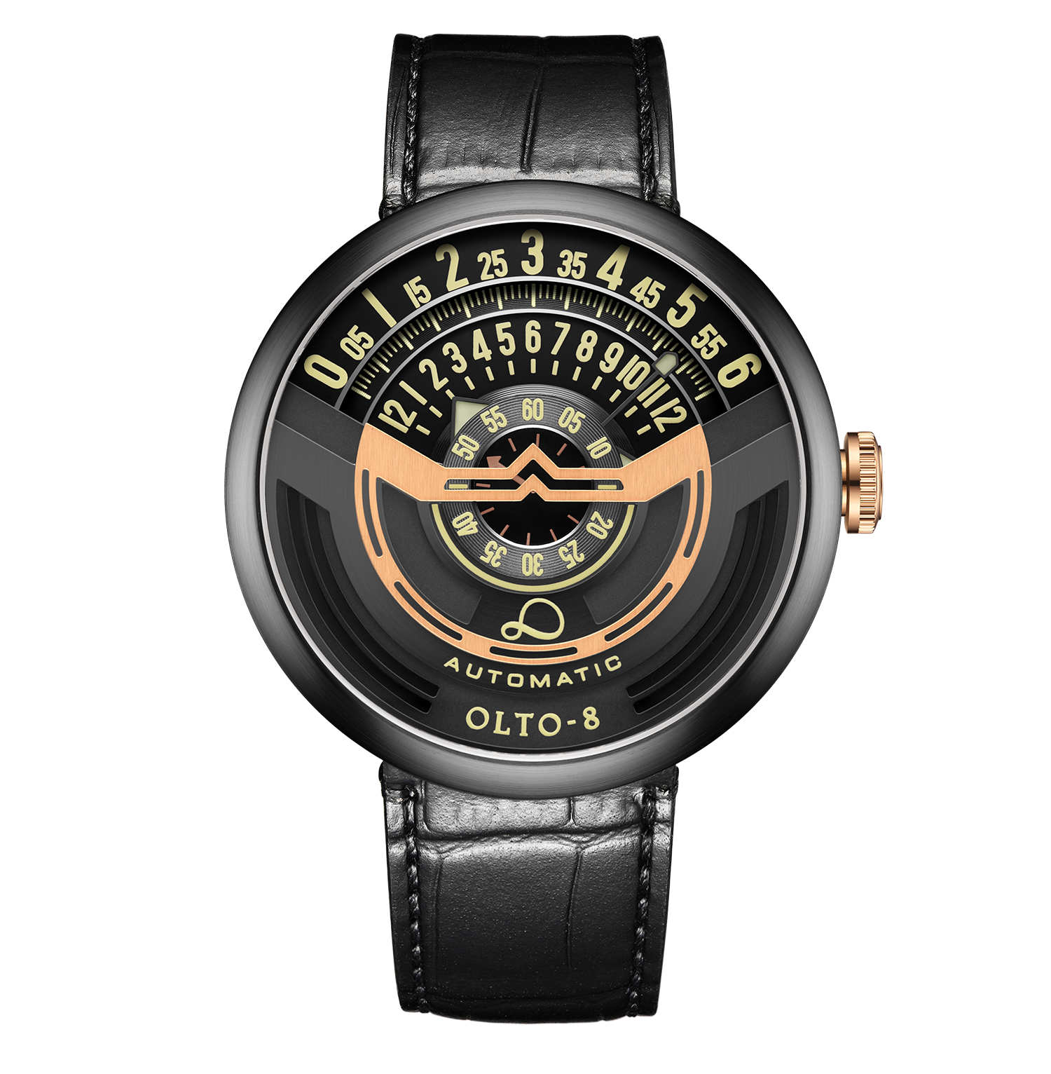 OLTO-8 INFINITY-I RPM-Style Automatic Watch Gold-Black