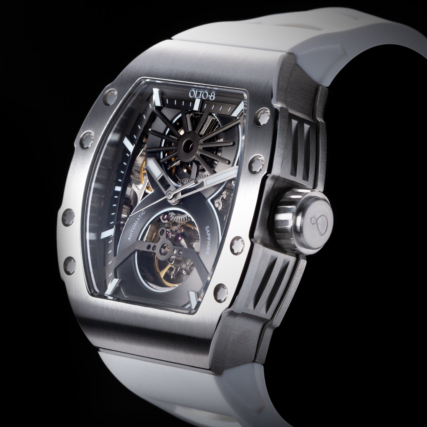 OLTO-8 SHOT Skeleton Automatic Watch White