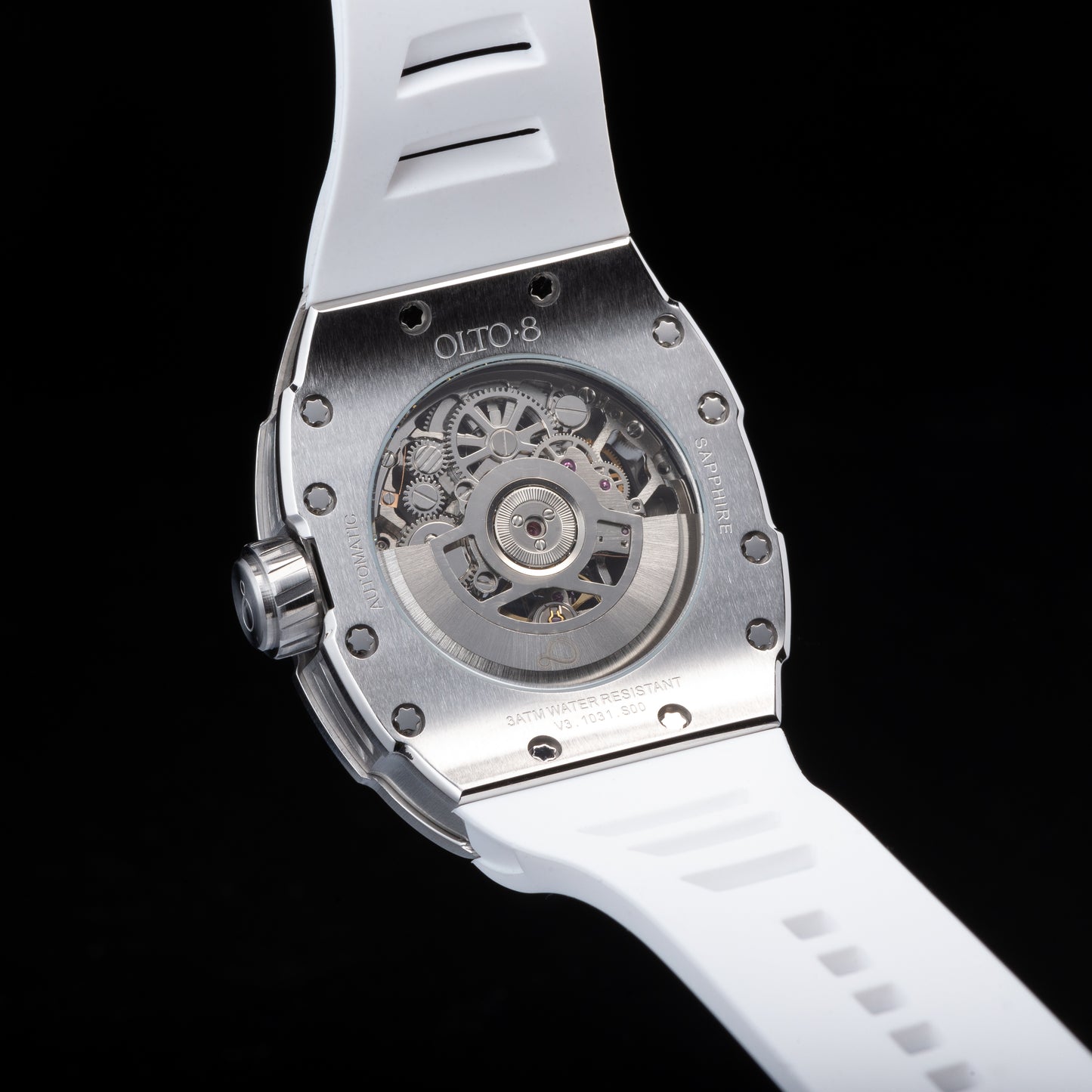 OLTO-8 SHOT Skeleton Automatic Watch White