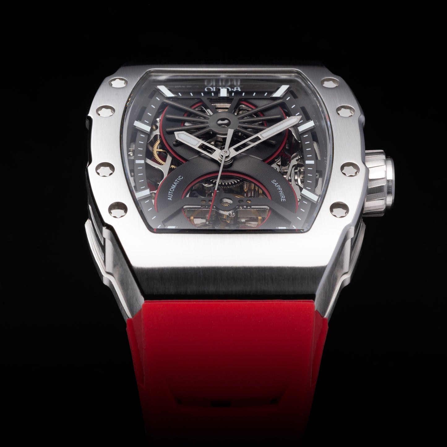 OLTO-8 SHOT Skeleton Automatic Watch Red