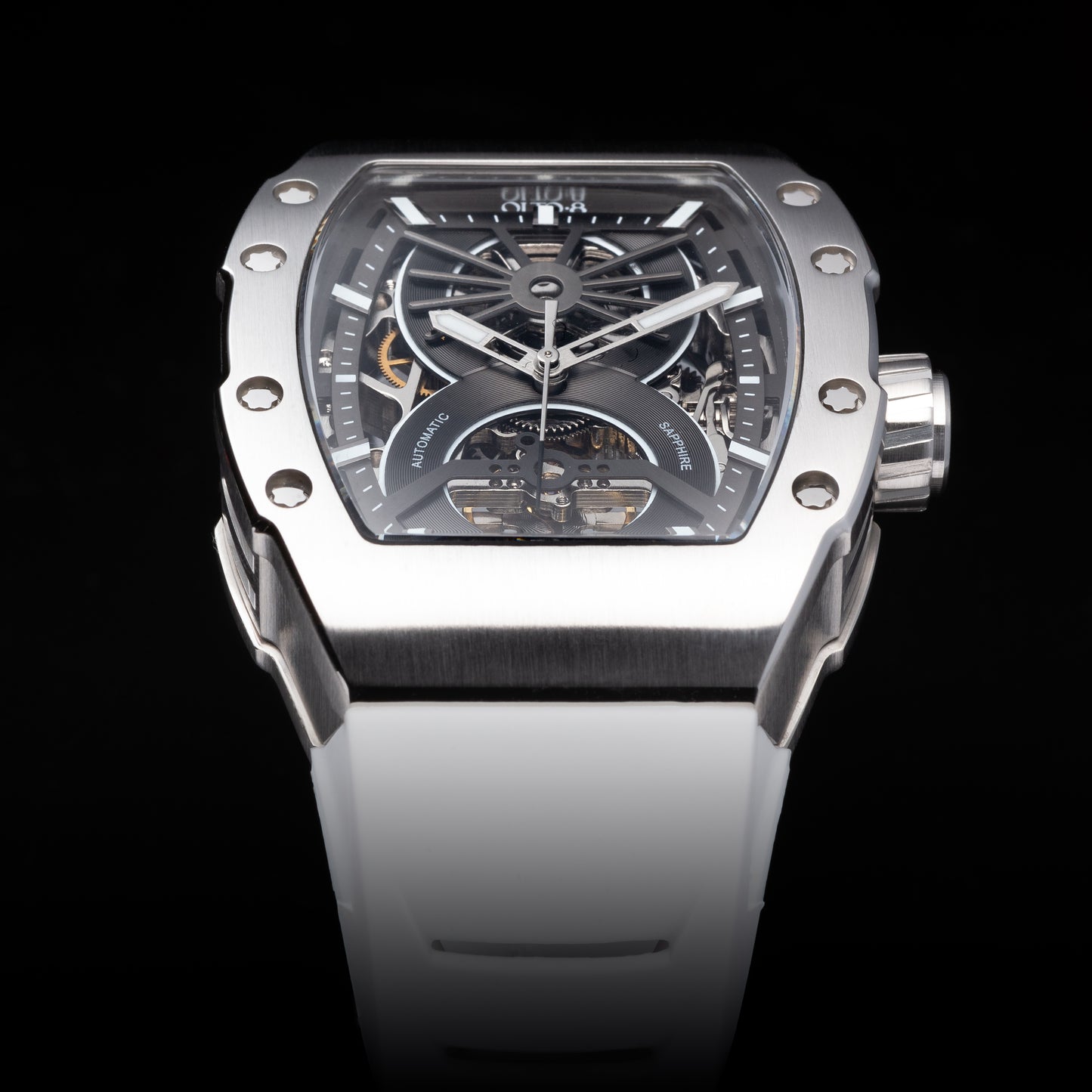 OLTO-8 SHOT Skeleton Automatic Watch White