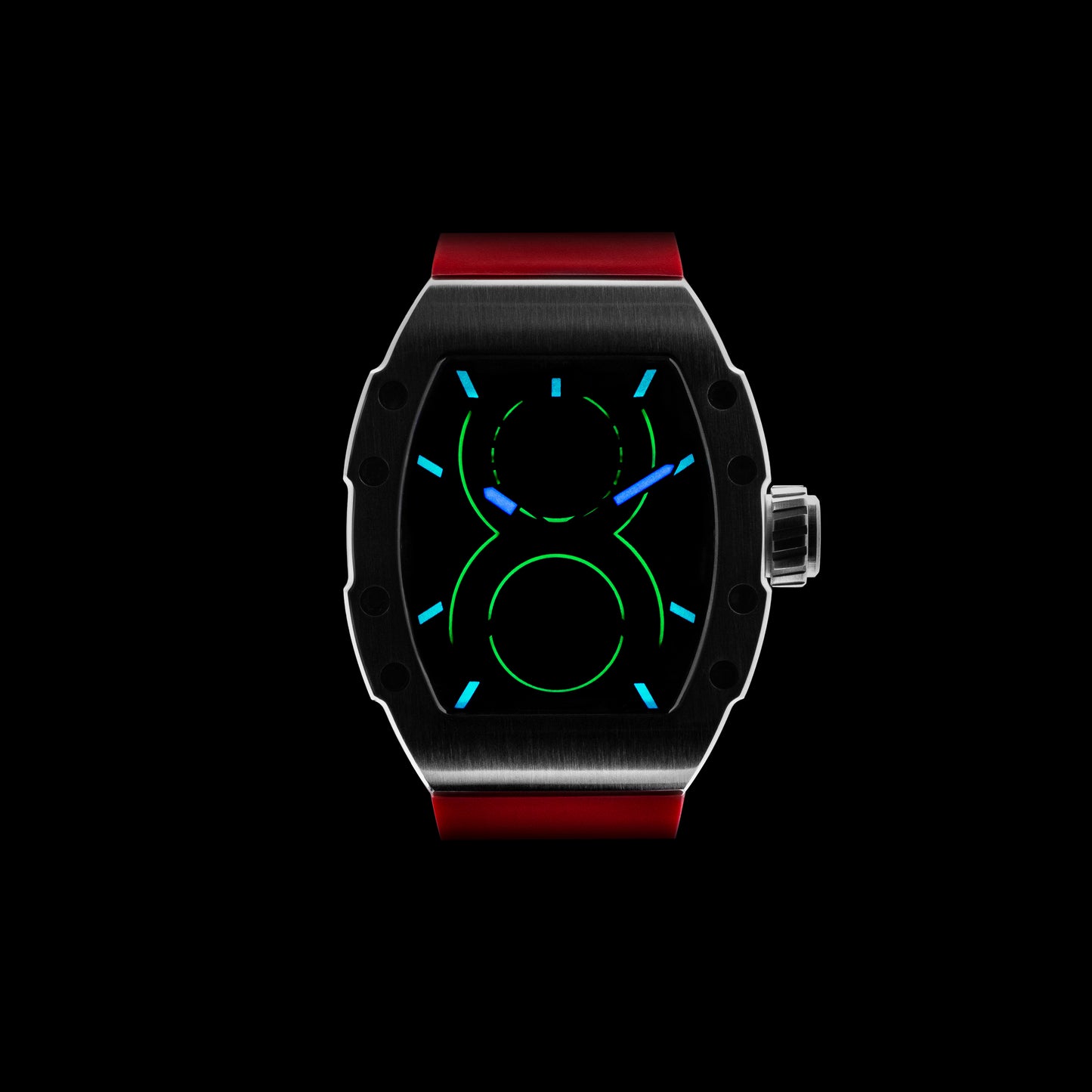 OLTO-8 SHOT Skeleton Automatic Watch Red