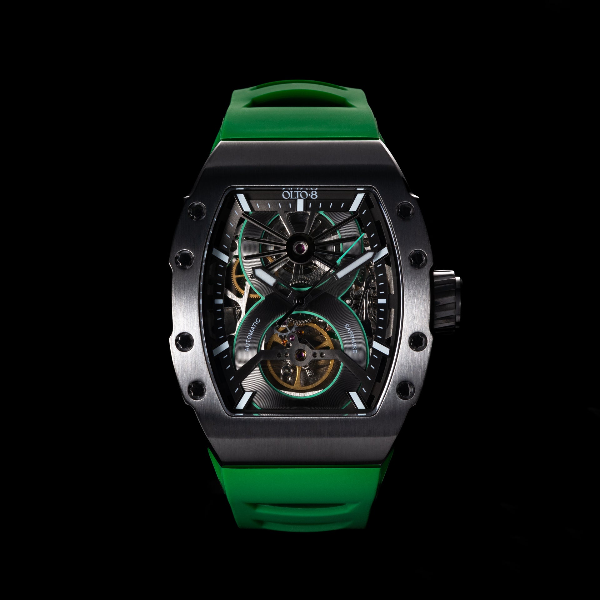 OLTO-8 SHOT Skeleton Automatic Watch Green