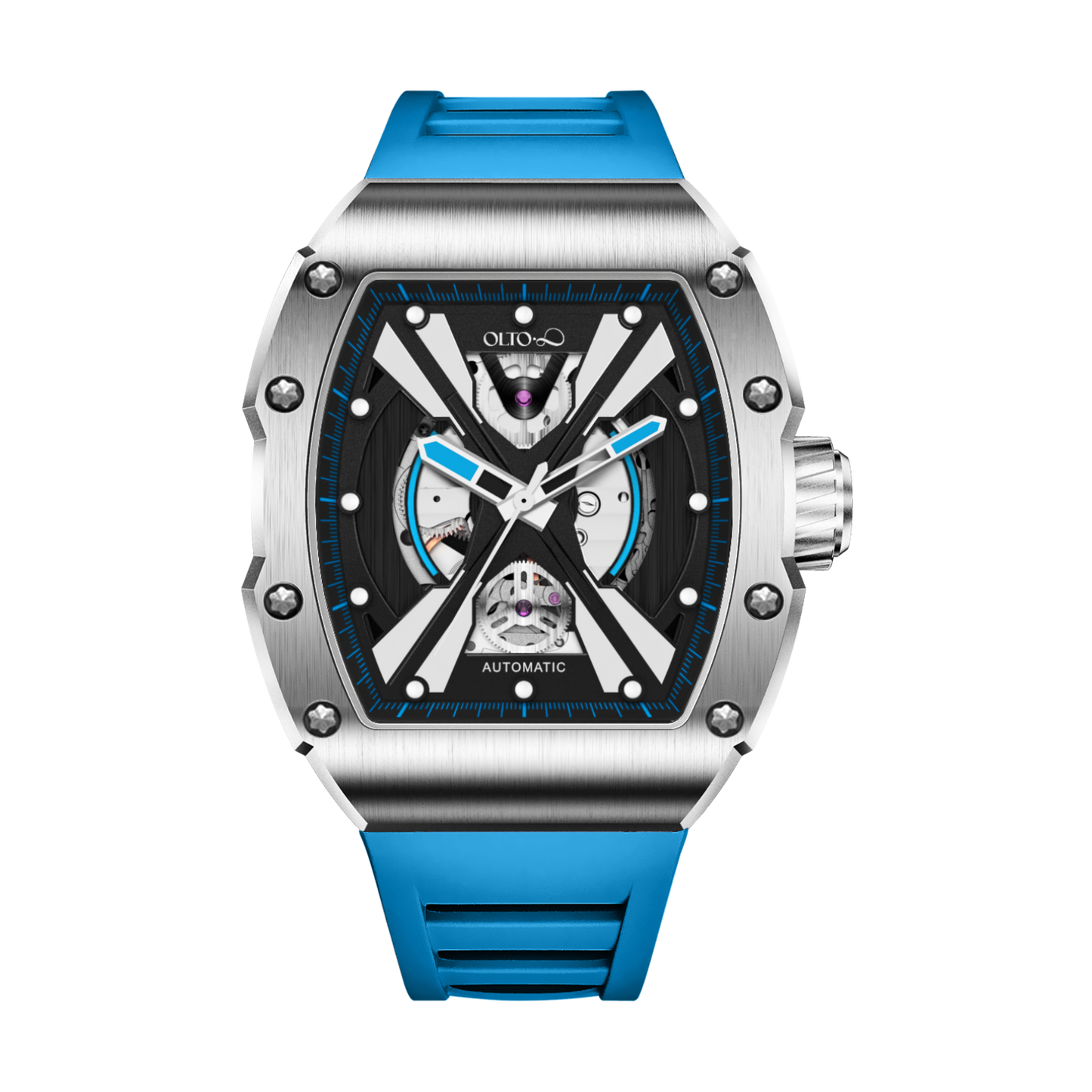 OLTO-8 EXPLORE-X Skeleton Automatic Watch Blue