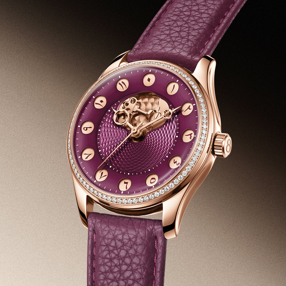 OLTO-8 Chrono Gate Burgundy with Eastern Arabic numerals – view 2